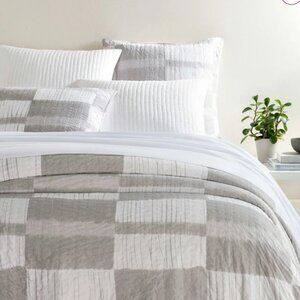 Pine Cone Hill Shibori Grey Euro Sham